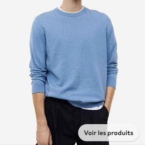H&M Men's Light Blue Crewneck Sweater